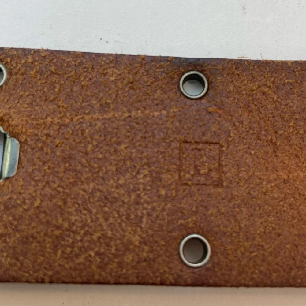 Fossil brown and silver cutout genuine leather belt boho size large